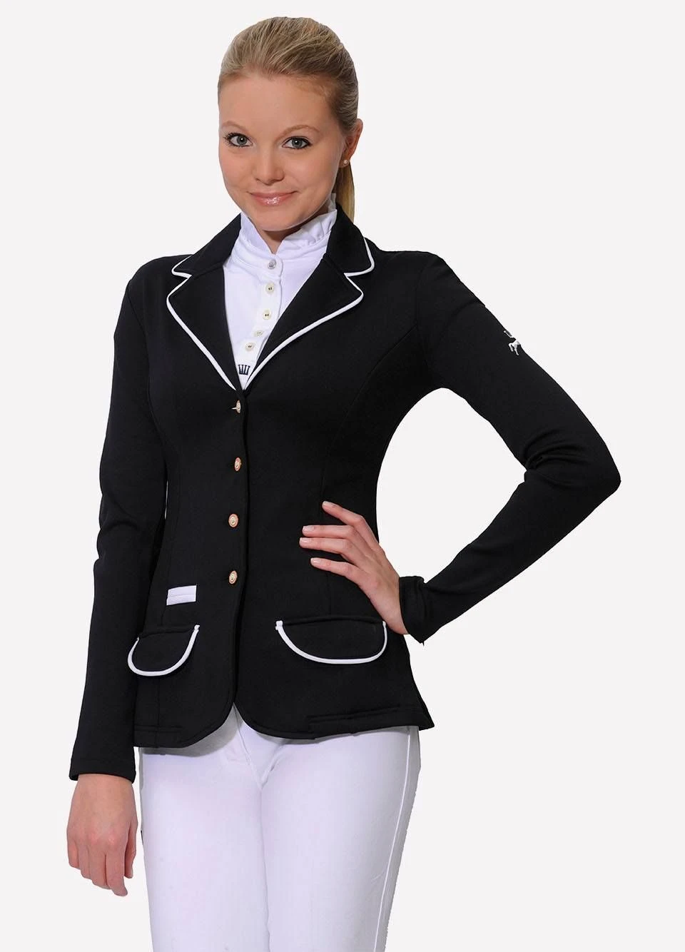 Spooks Womens Show Jacket - Black/White 2 Spooks Womens Show Jacket - Black/White - Image 2